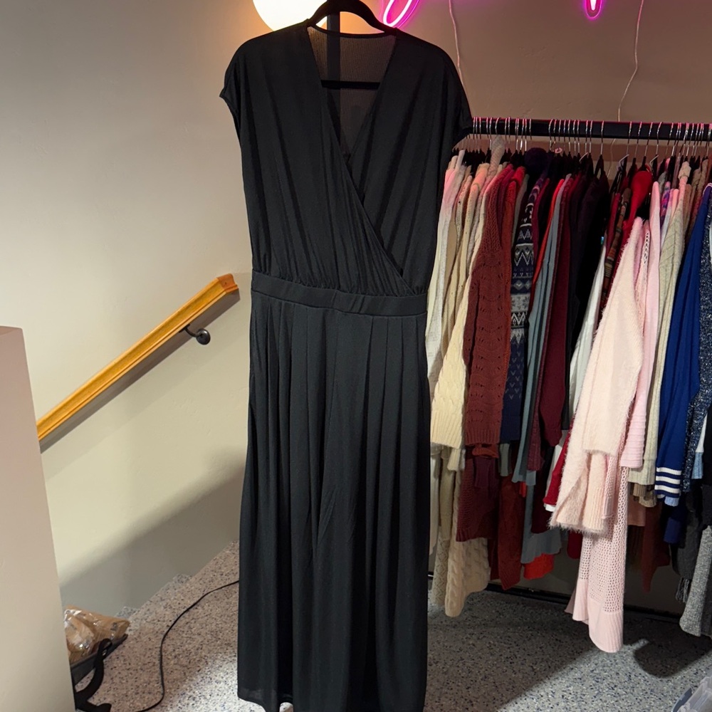 HALARA Black Wrap-Style Jumpsuit